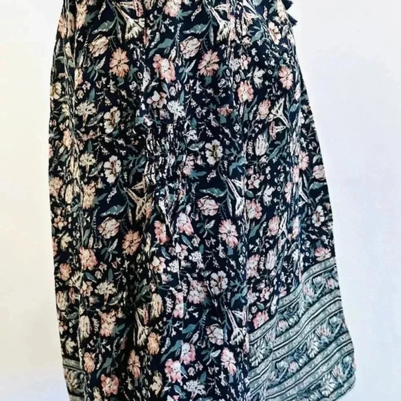 LUCKY BRAND Women Long Sleeve Pullover Keyhole Neck Floral Shirt Top Sz Medium - Picture 8 of 12